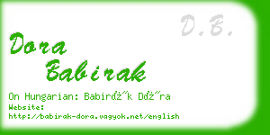 dora babirak business card